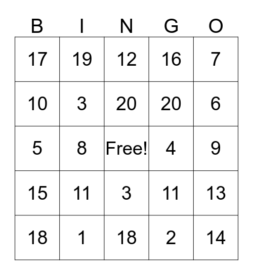 Elena's Birthday Bingo Card