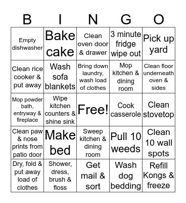 Saturday Bingo Blackout Bingo Card