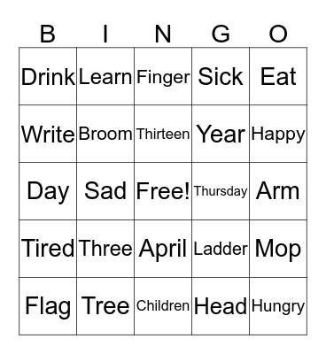 Bingo #2 Bingo Card