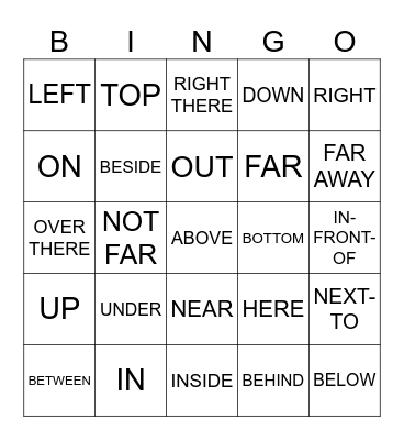 LOCATIONS in ASL Bingo Card