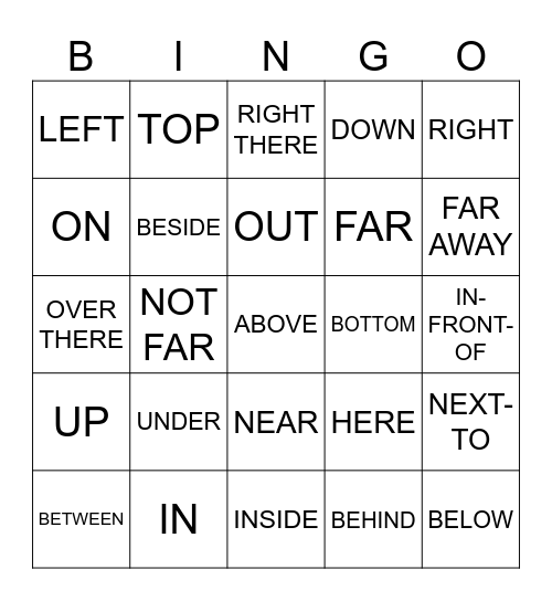 LOCATIONS in ASL Bingo Card
