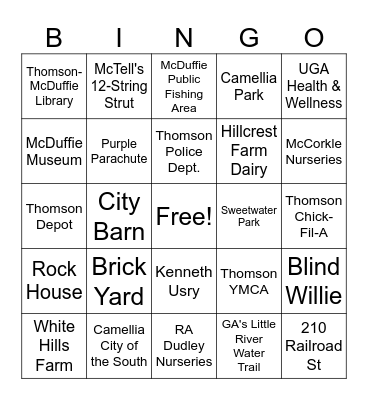 Thomson-McDuffie Bingo Card