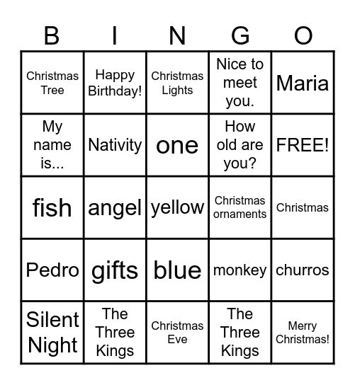 BINGO de Navidad Bingo Card