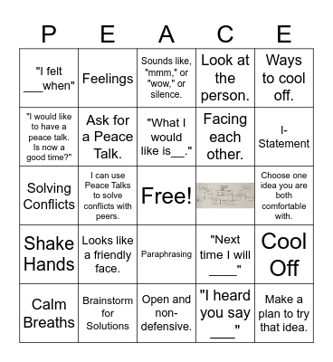 PEACE TALK BINGO Card