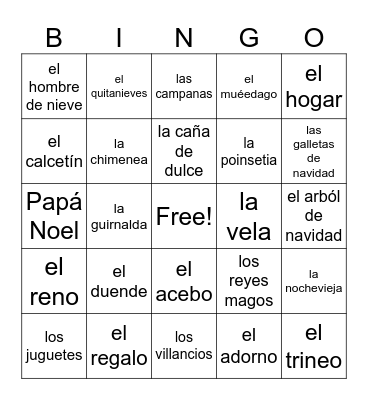 ¡Feliz Navidad! Bingo Card