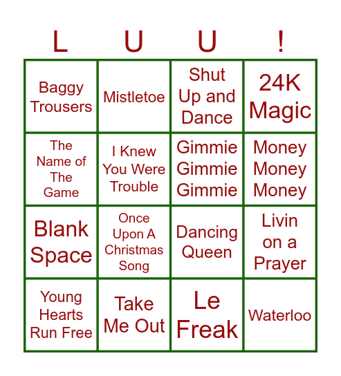 FESTIVE FRUITY BINGO Card