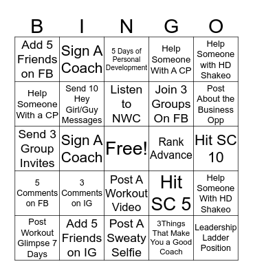 Passion Pursuits Bingo Card