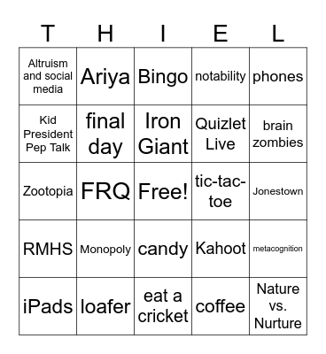 Thiel FINAL Bingo Card