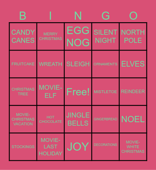 HOLIDAY BINGO Card