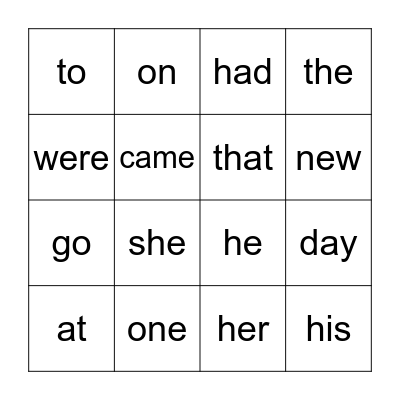 Sight Words Week 13 Bingo Card