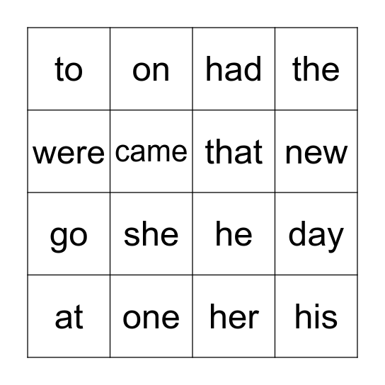 Sight Words Week 13 Bingo Card