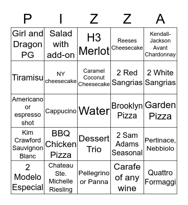 Grimaldis Bingo Card