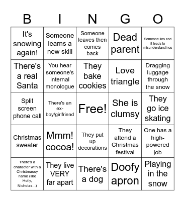 Small Town Xmas Bingo Card