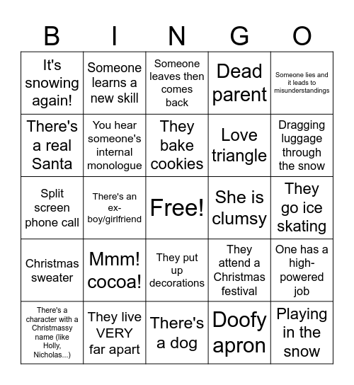 Small Town Xmas Bingo Card