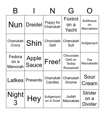 LIT ^ 8 Bingo Card