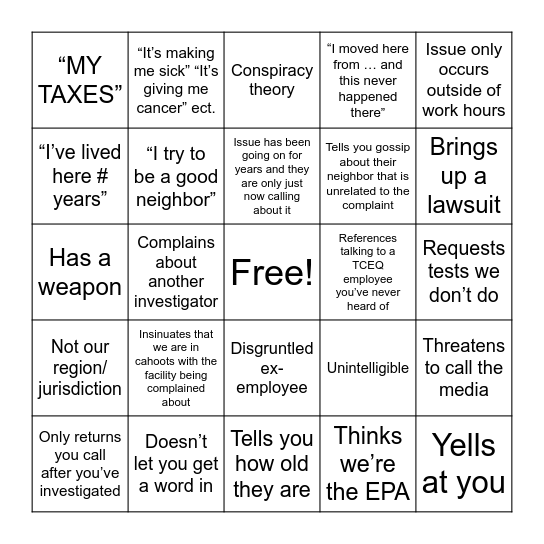 2024 Complainant BINGO Card