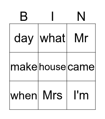 Phase 4/5 Bingo Card