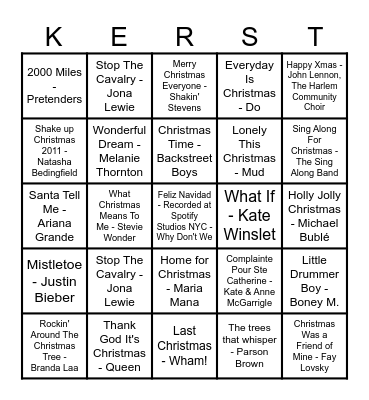 Prodas Kerstbingo Card