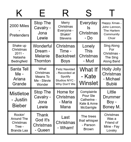 Prodas Kerstbingo Card