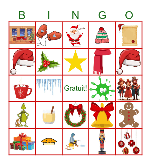 Bingo de Noël Bingo Card