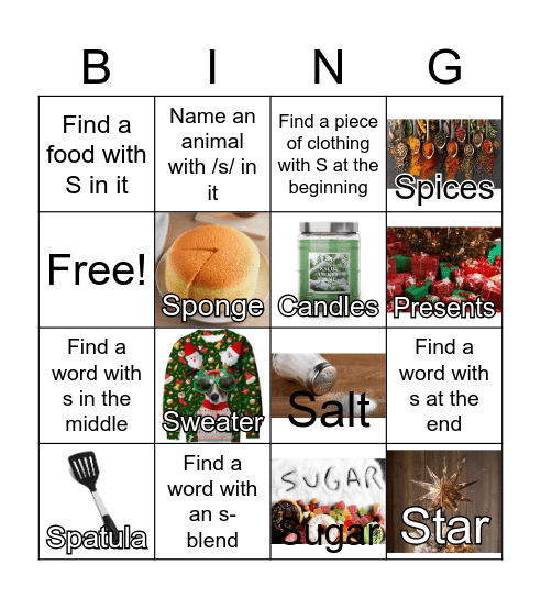 NP S and S blends Bingo Card