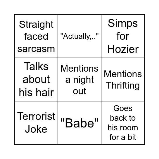 HAN Bingo Card