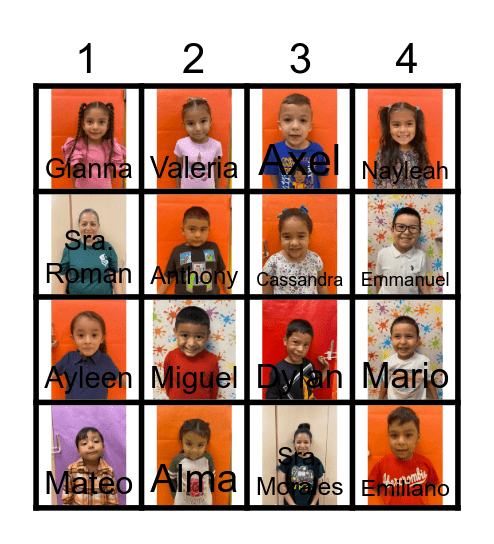 Clase de la Sra. Morales Bingo Card