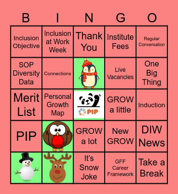 People Priorities Bingo Card