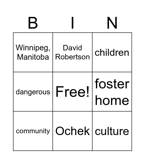 Unit #3 Bingo Card