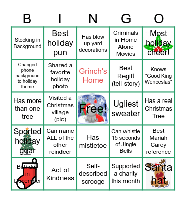 Virtual Holiday Party Bingo Card