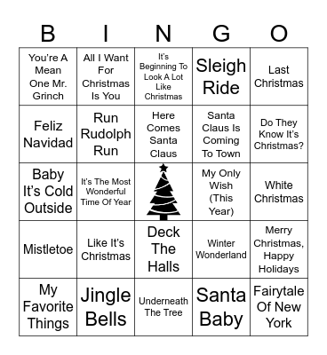 Christmas Bingo! Bingo Card