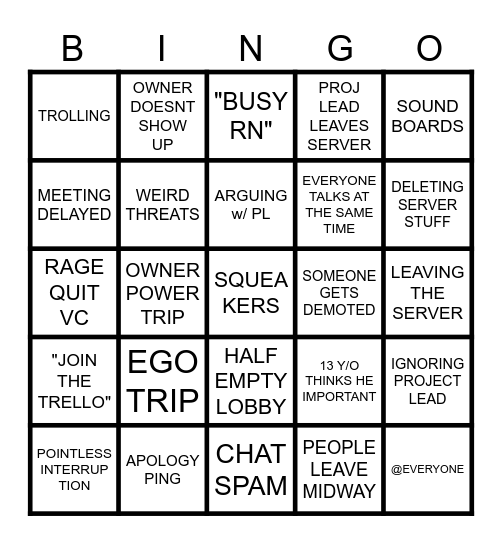 Kubo Bingo! Bingo Card