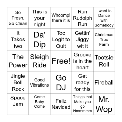 Christmas Music Bingo Card