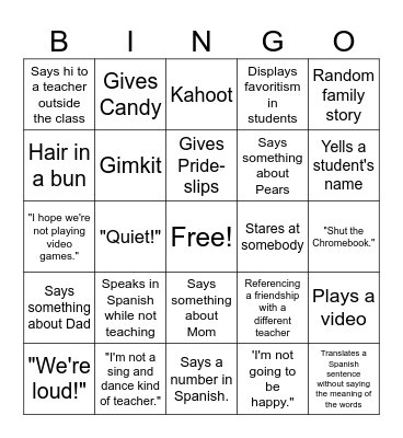 Profe Loewen Bingo! Bingo Card