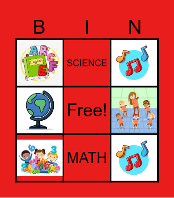 SCHOOL SUBJECTS Bingo Card