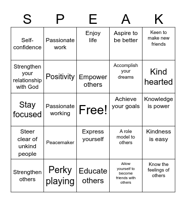 Legacy BINGO Card