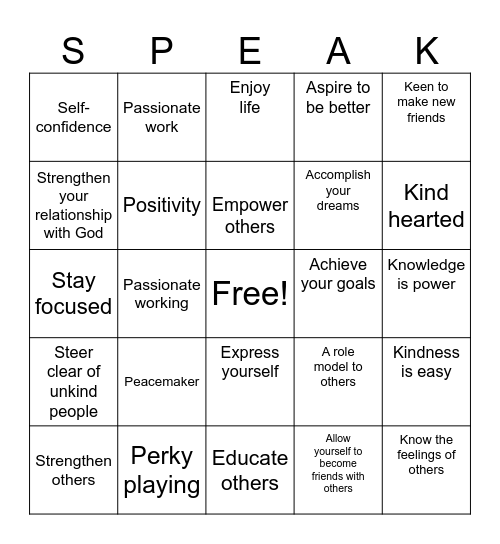 Legacy BINGO Card