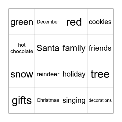Christmas Bingo Card