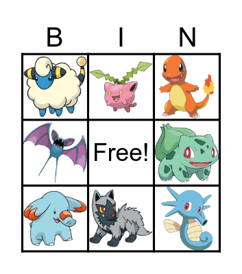 Pokemon Bingo Card