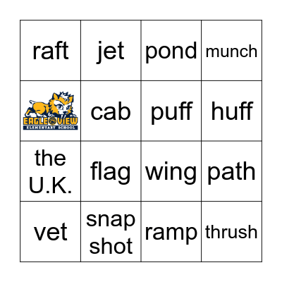Eagle View First Grade Bingo Card