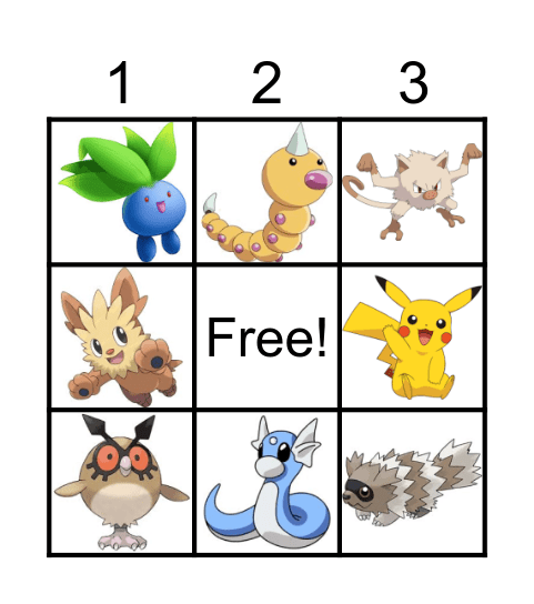 Pokemon Bingo Card