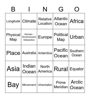 Social Studies Midterms Bingo Card