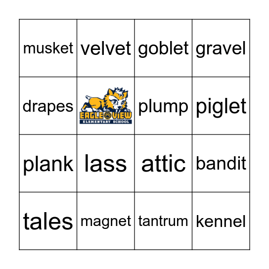 Eagle View Second Grade Bingo Card