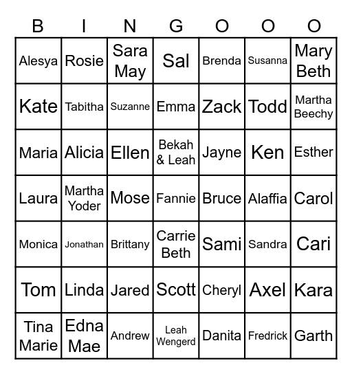 NW Christmas Bingo Card