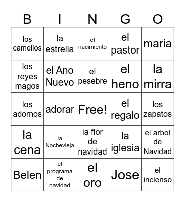 Christmas Bingo Card