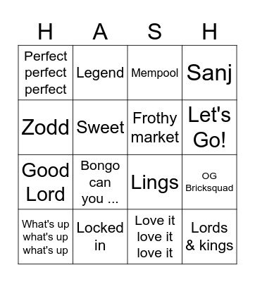 Hashlings AMA BingoBongo Bingo Card