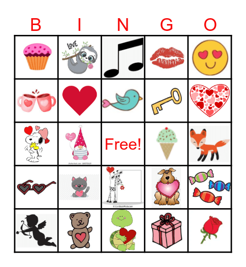 Valentine Bingo Card