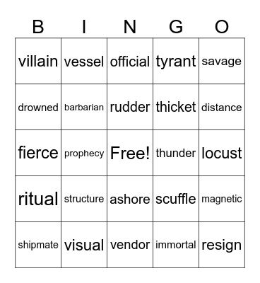 4th Bingo Card