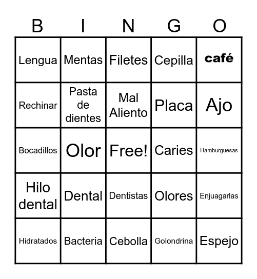 Bingo_Salud Oral Bingo Card