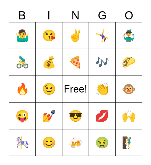 EMOJI Bingo Card